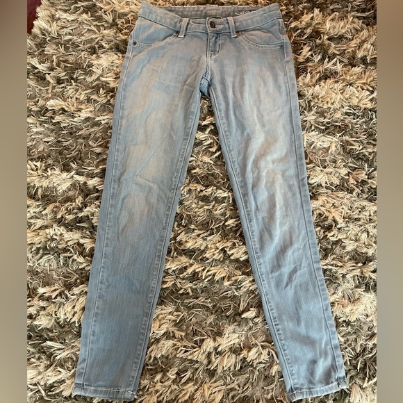 Y2K Carmar Light Blue Faded Skinny Jeans Size 24 - Picture 1 of 9